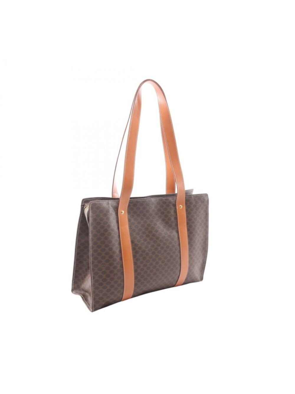 Celine Tote Macadam Dark Brown Canvas Leather - Picture 2 of 11